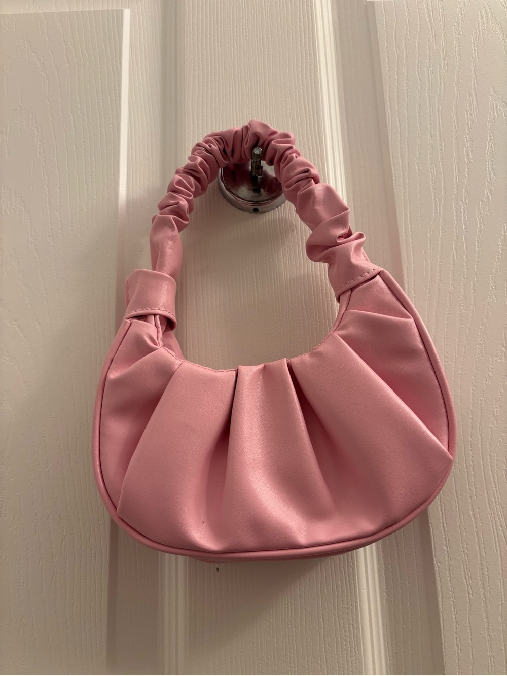 Pink Ruched Shoulder Bag - Women's Fashion Handbag